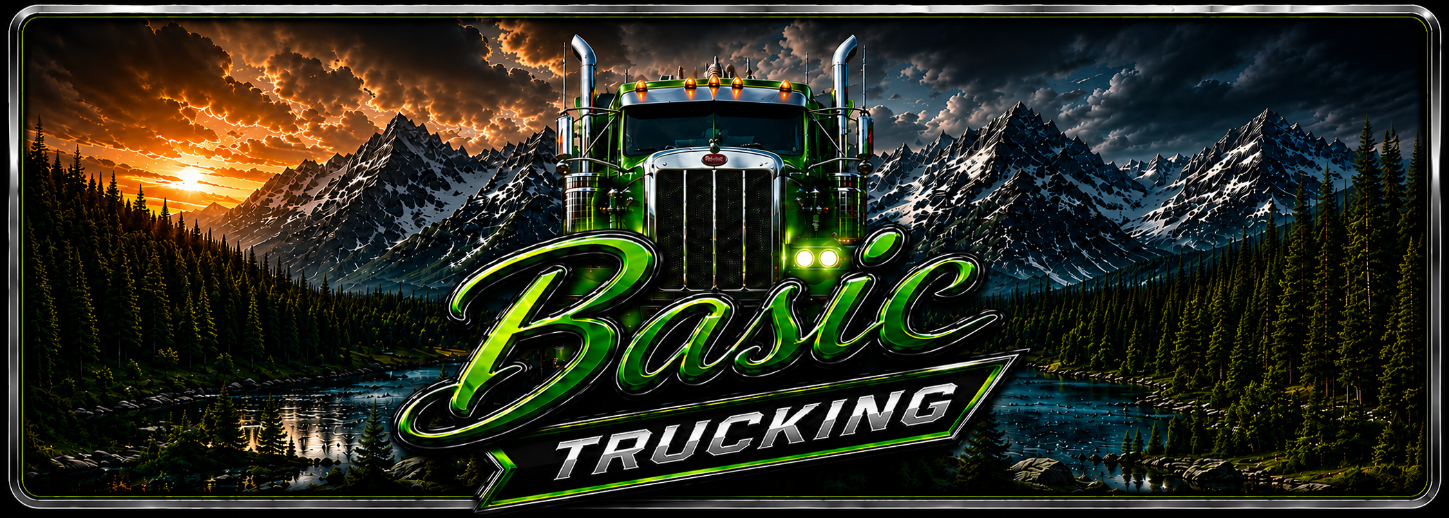Basic Trucking mountain and Peterbilt header