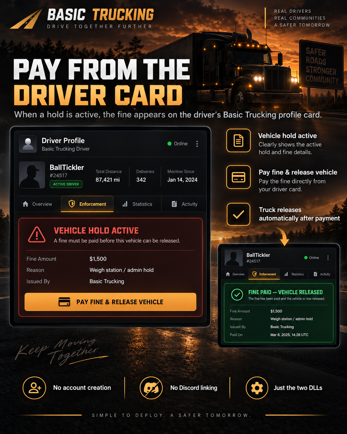 Basic Trucking driver operations card