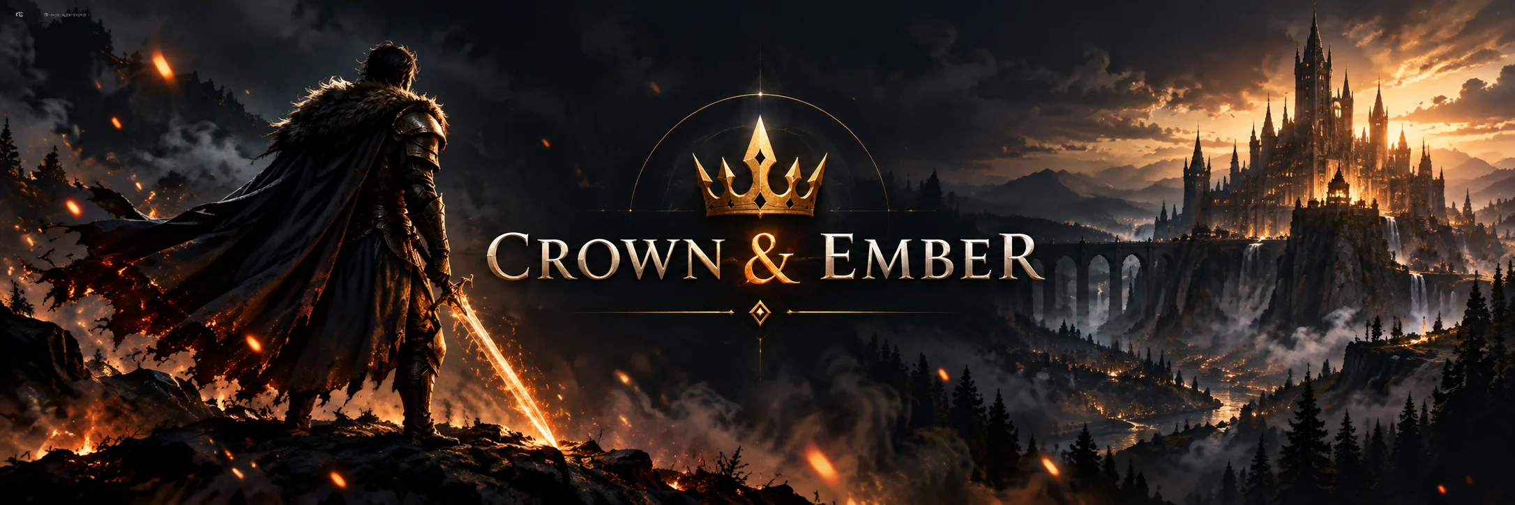 Crown & Ember — ember warrior overlooking the realm